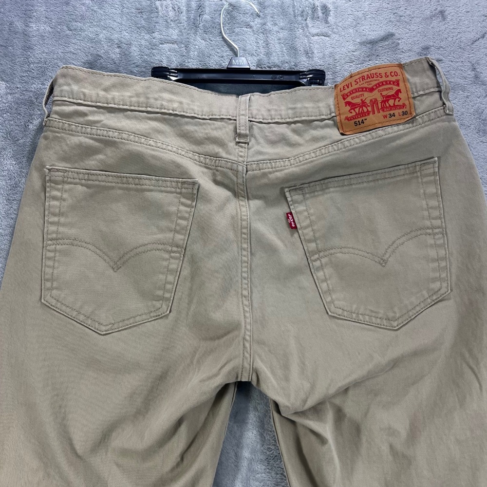 LEVI'S 514 Straight Pants‎ Mens 34x30 Tan Khaki Stretch 00514-1865 Modern Cotton - Picture 4 of 16
